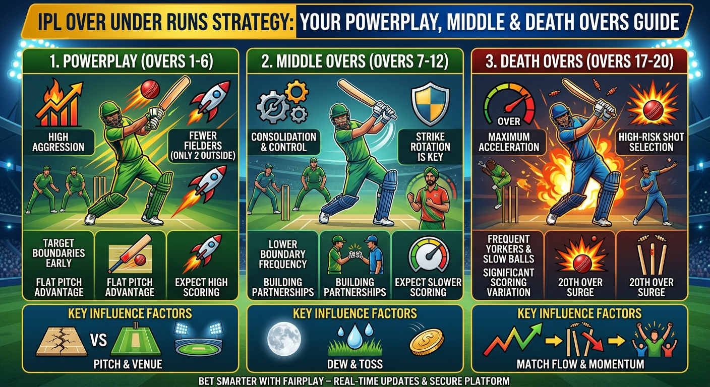 IPL over under runs strategy: Powerplay to Death Guide